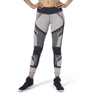 Legginsy Damskie Reebok Cardio Lux Bold 7/8 Moto 2.0 Czarne/Białe PL 14RKUJA